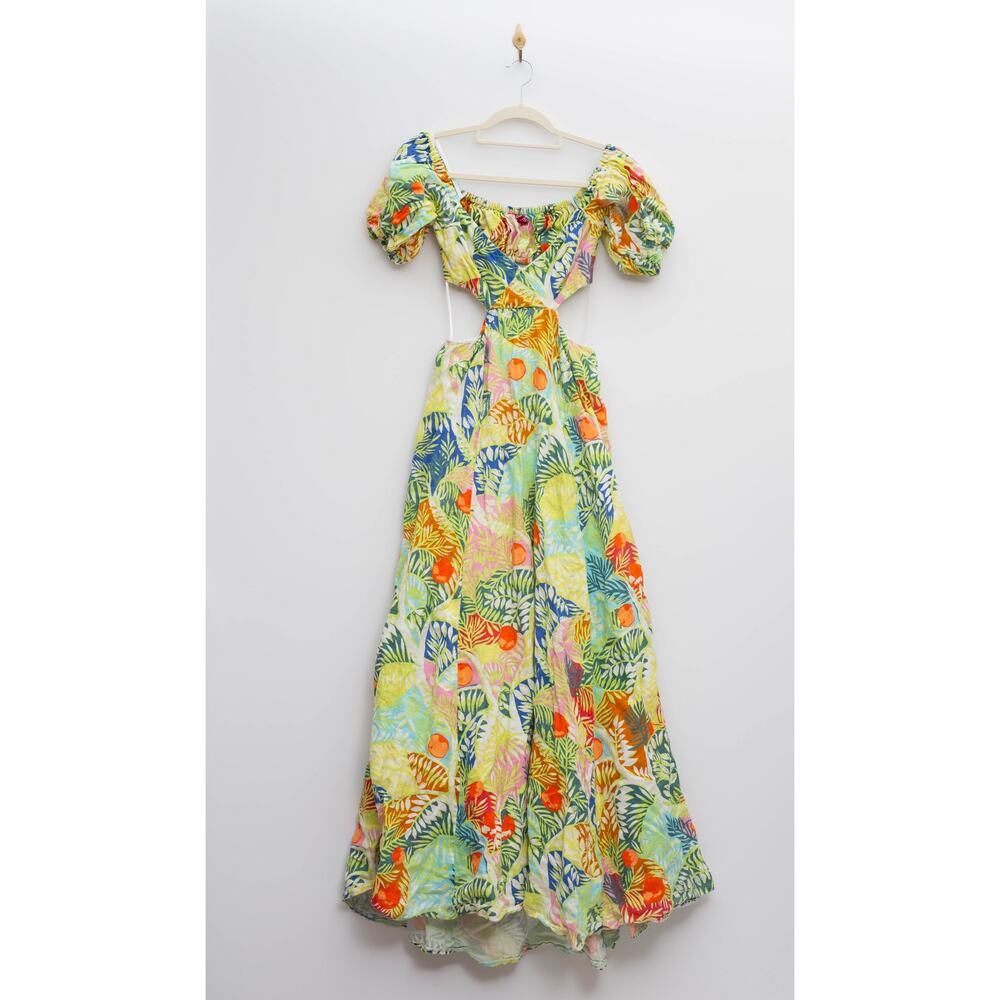 Staud coliseum cutout puff sleeve linen maxi dress Size 6 - Picture 4 of 9